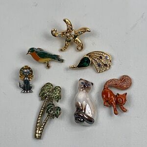 Vintage Assorted Animal and Nature Brooch pin Set